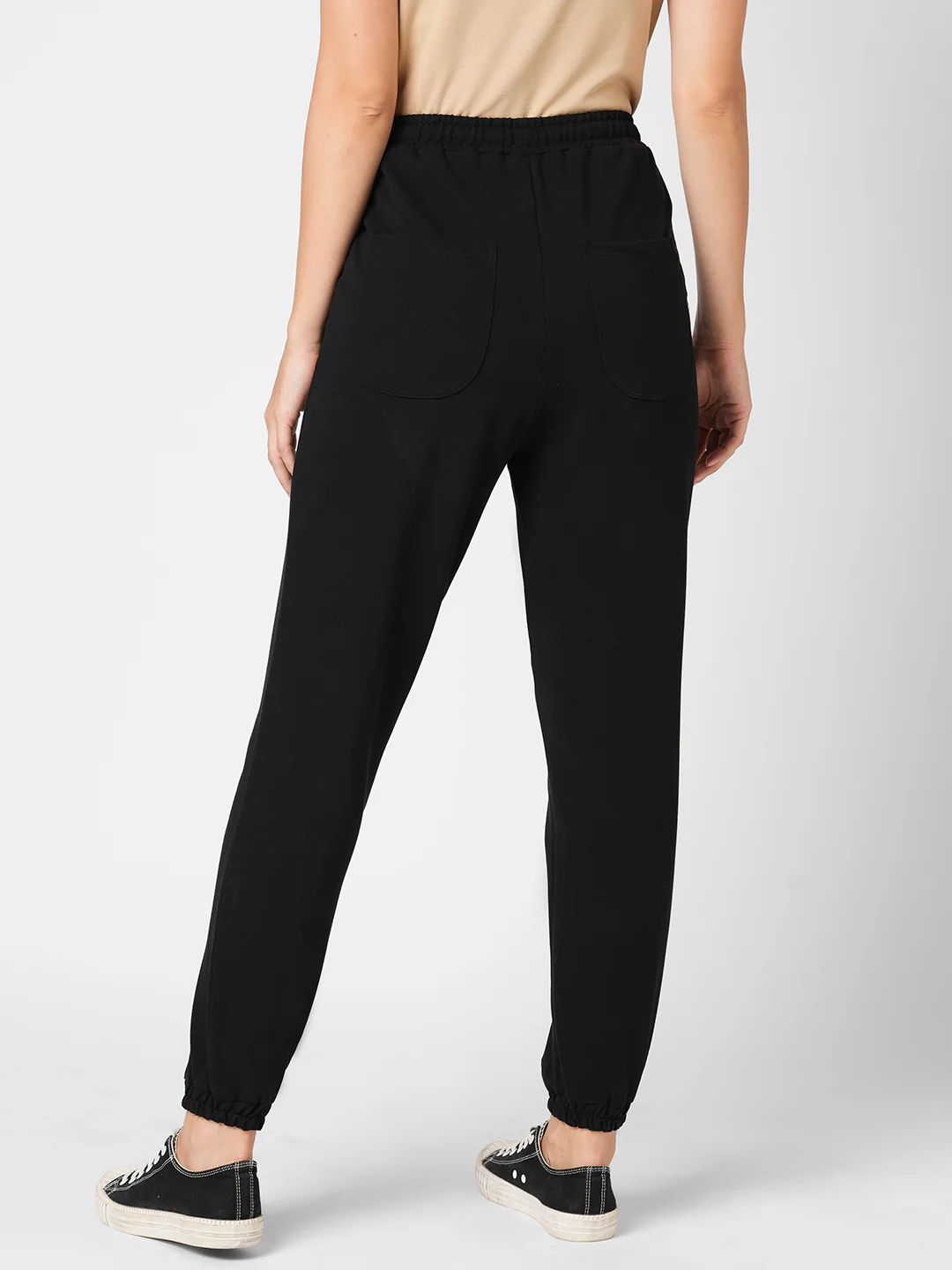 Women Black Mid-Rise Joggers - Image 3