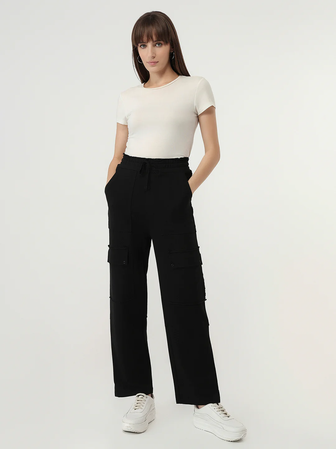 Women Black Mid-Rise Skinny Athleisure - Image 4