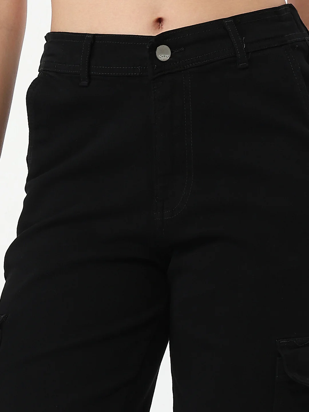 Women Black Mid-Rise Skinny Cargo - Image 7