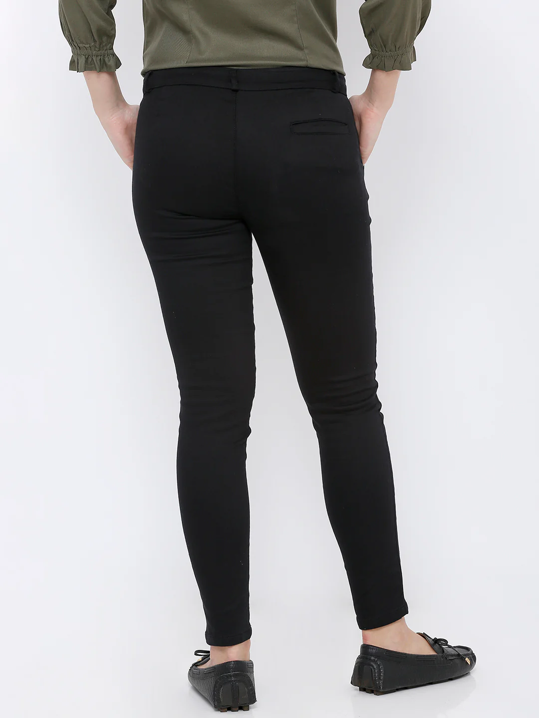 Women Black Mid-Rise Treggings - Image 3