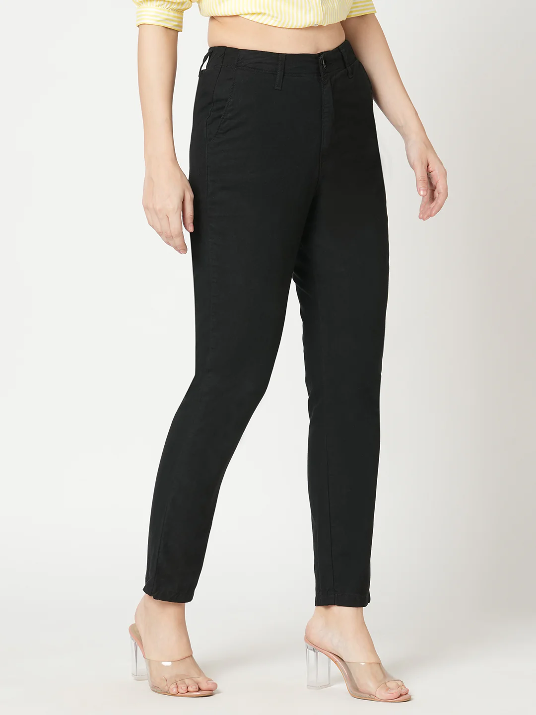 Women Black Mid-Rise Trouser - Image 5