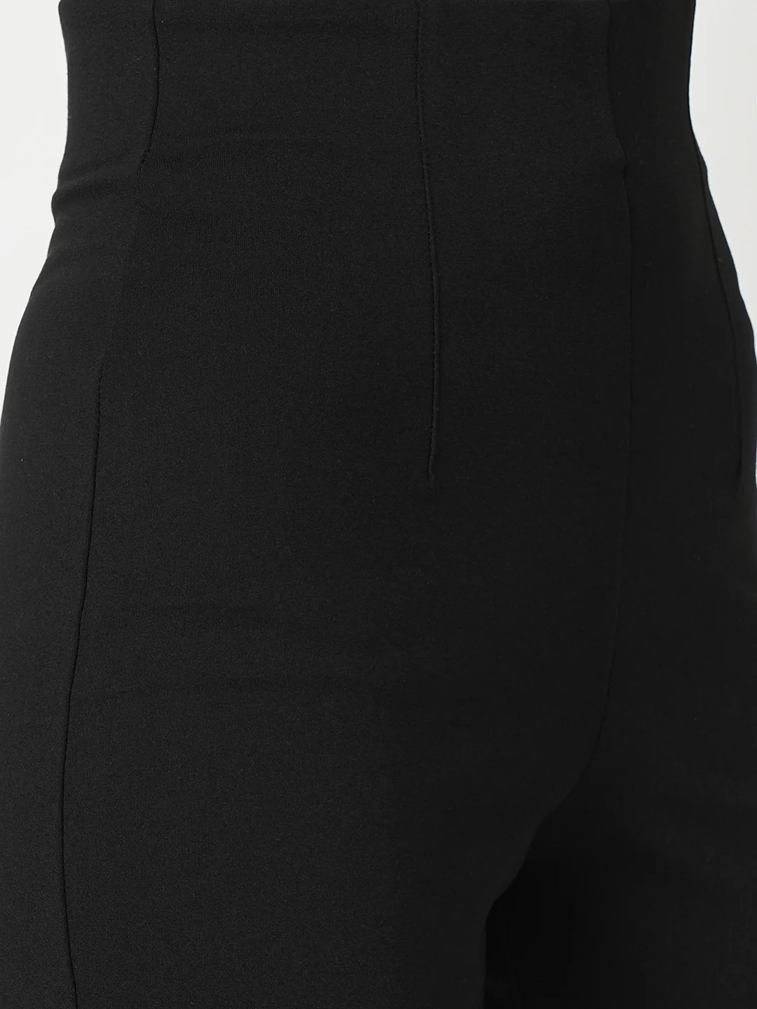 Women Black Mid-Rise Wide Leg Treggings - Image 6