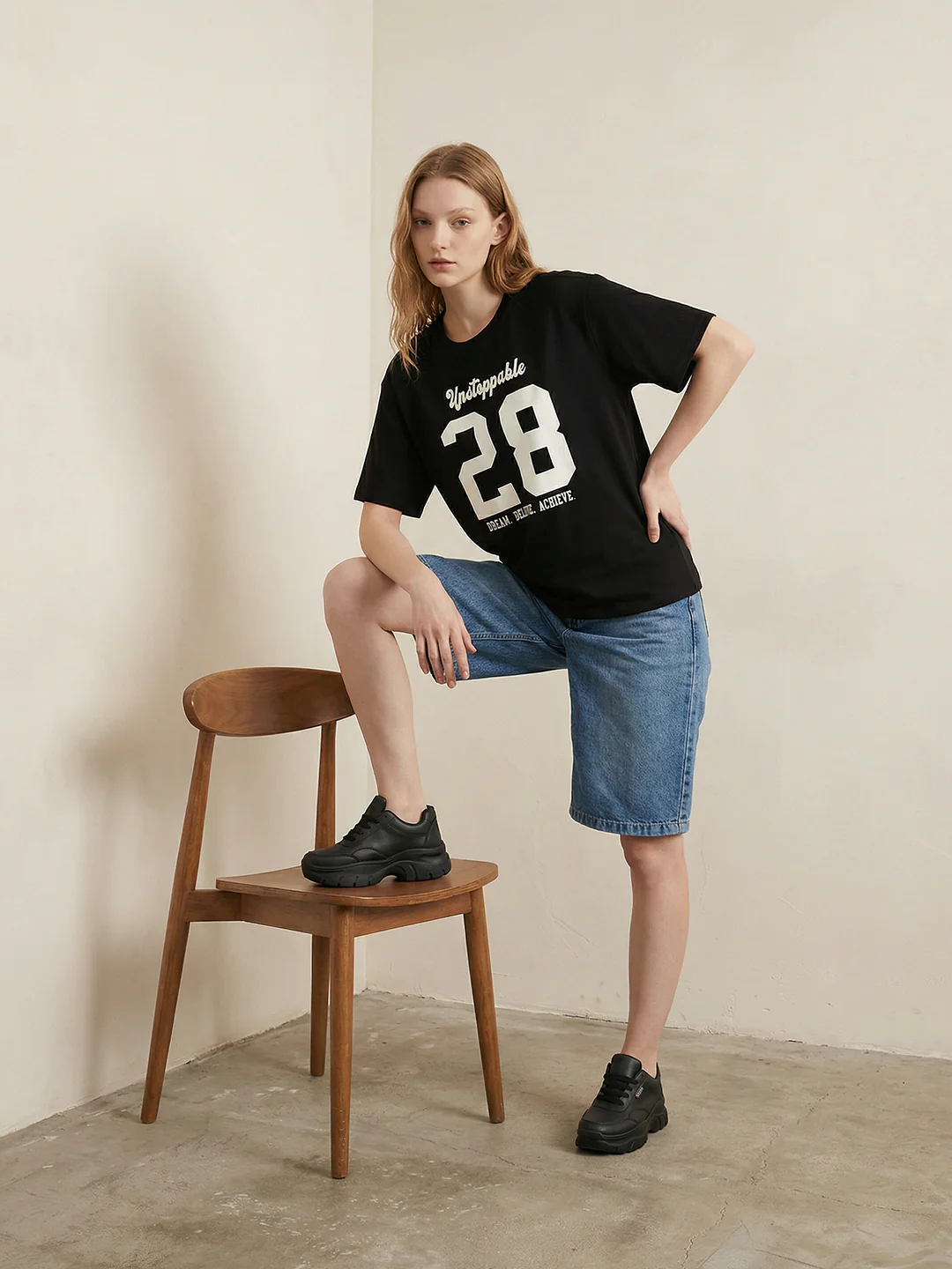 Women Black Oversized T-Shirt