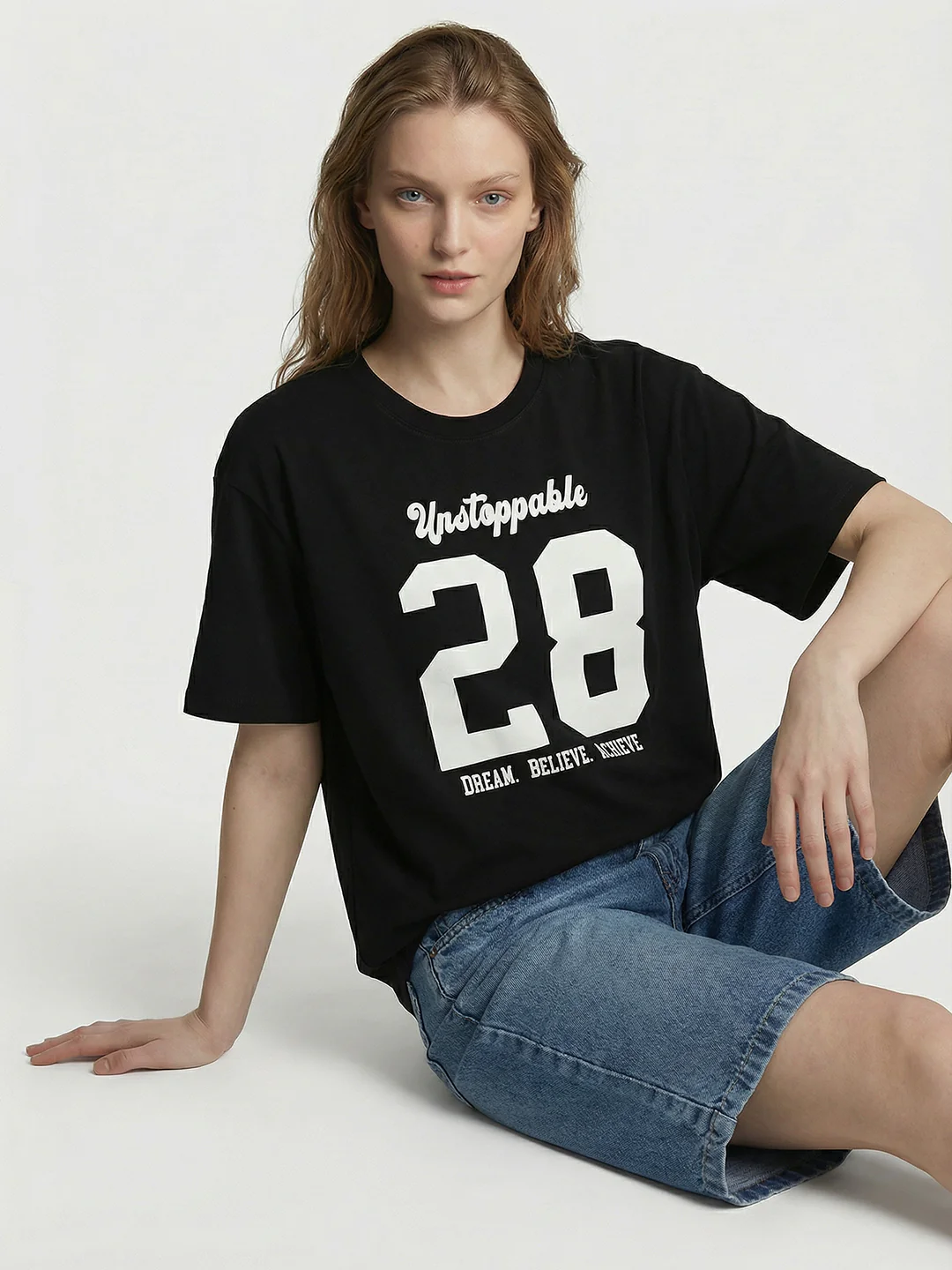 Women Black Oversized T-Shirt - Image 3