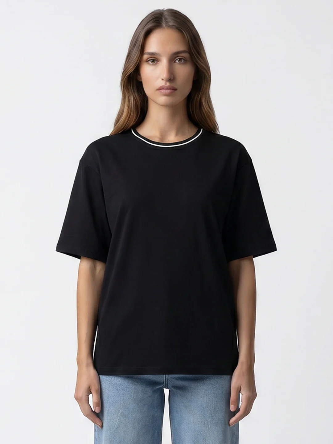 Women Black Oversized T-Shirt - Image 2
