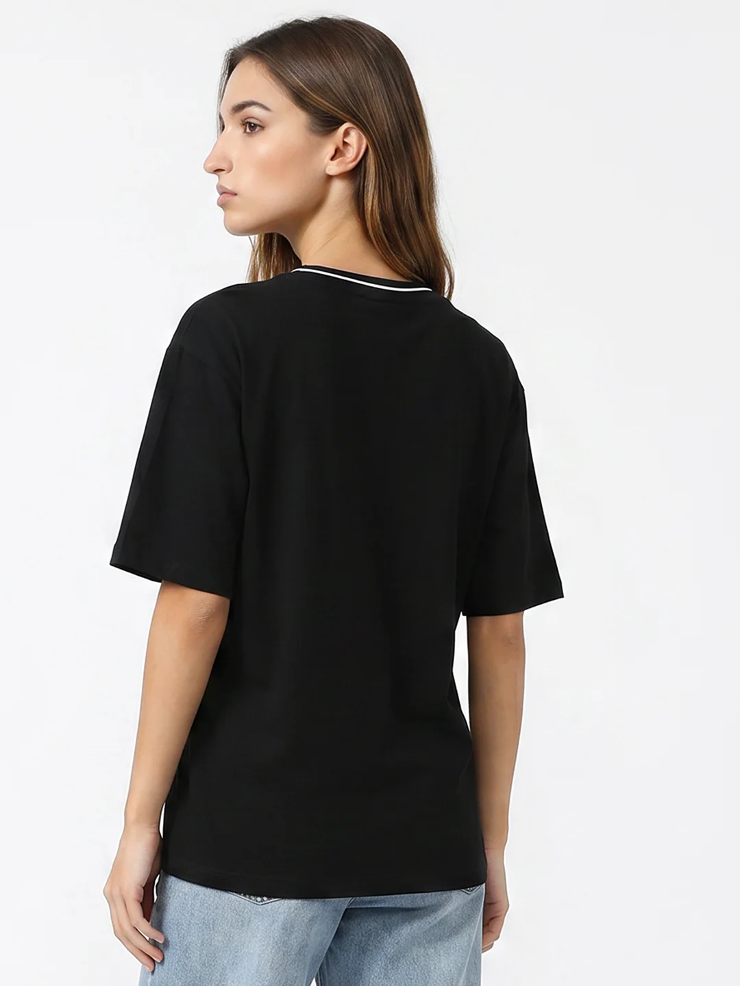 Women Black Oversized T-Shirt - Image 3