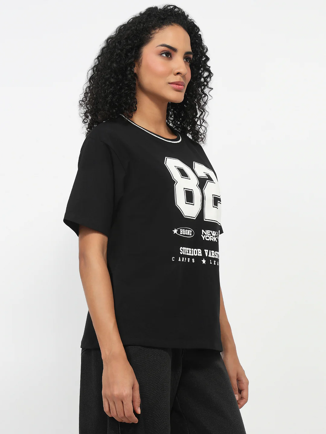 Women Black Oversized T-Shirt - Image 5