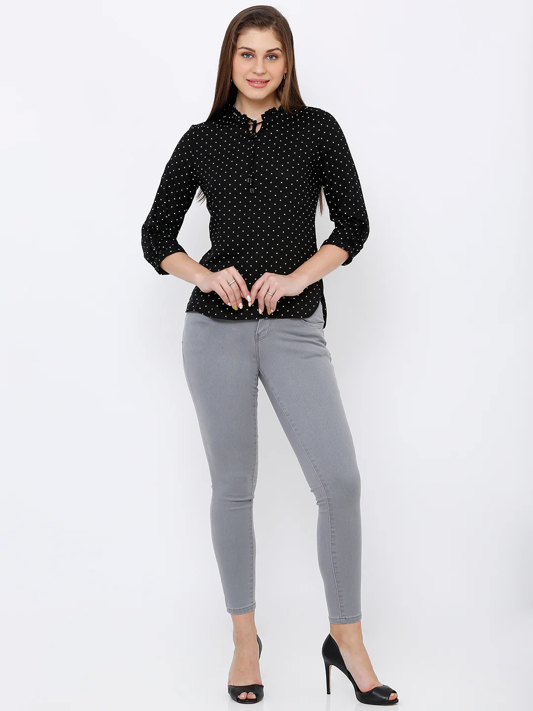 Women Black Printed Top