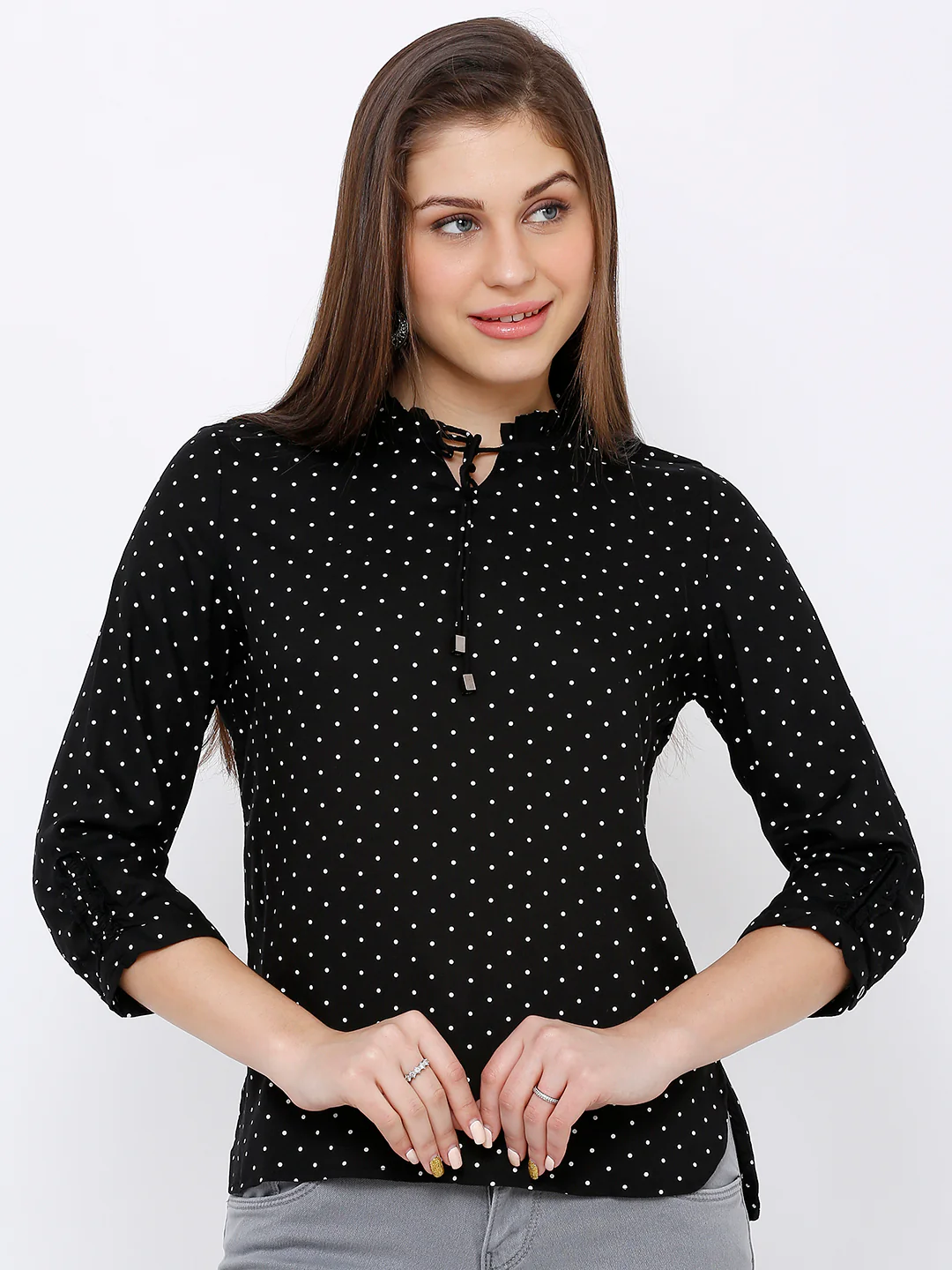 Women Black Printed Top - Image 2