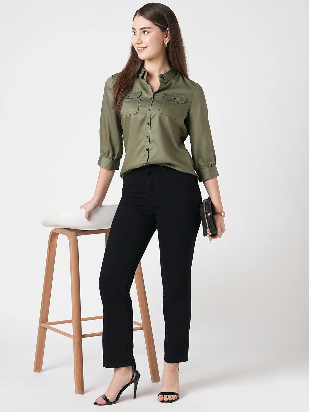 Women Black Relax Straight Jeans