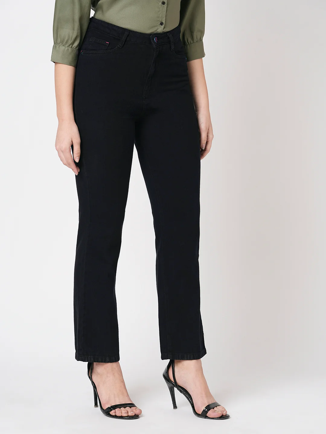 Women Black Relax Straight Jeans - Image 6