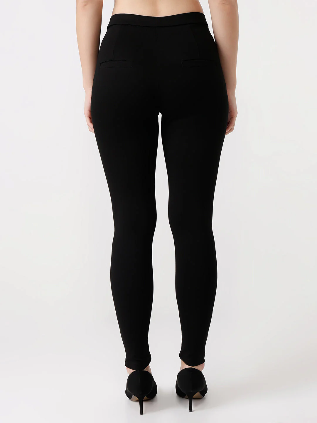 Women Black Skinny Treggings - Image 3