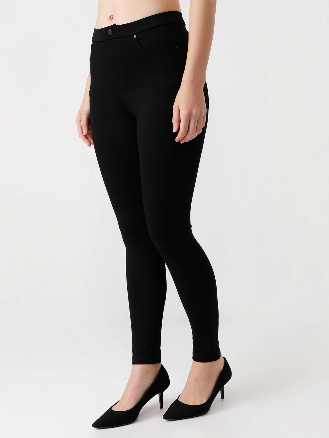 Women Black Skinny Treggings - Image 5