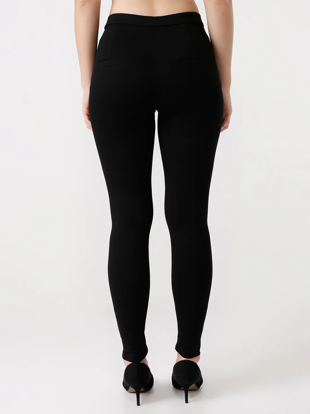 Women Black Skinny Treggings - Image 3