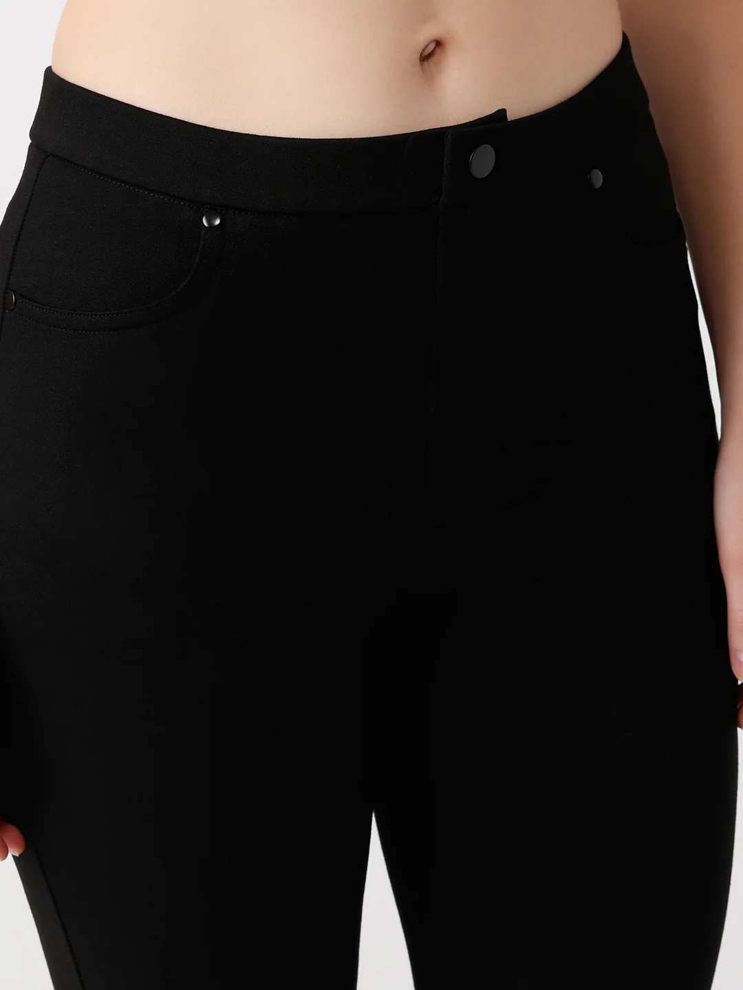 Women Black Skinny Treggings - Image 4