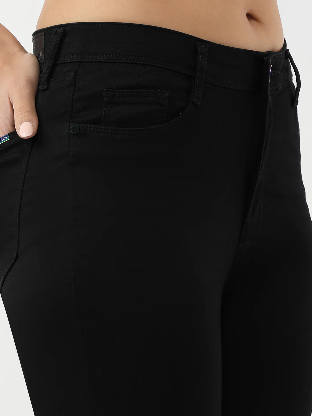 Women Black Sky High Rise Skinny Jeans - Image 4
