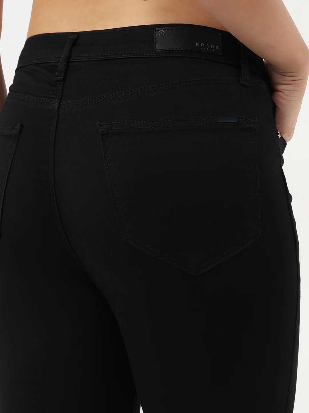 Women Black Sky High Rise Skinny Jeans - Image 6