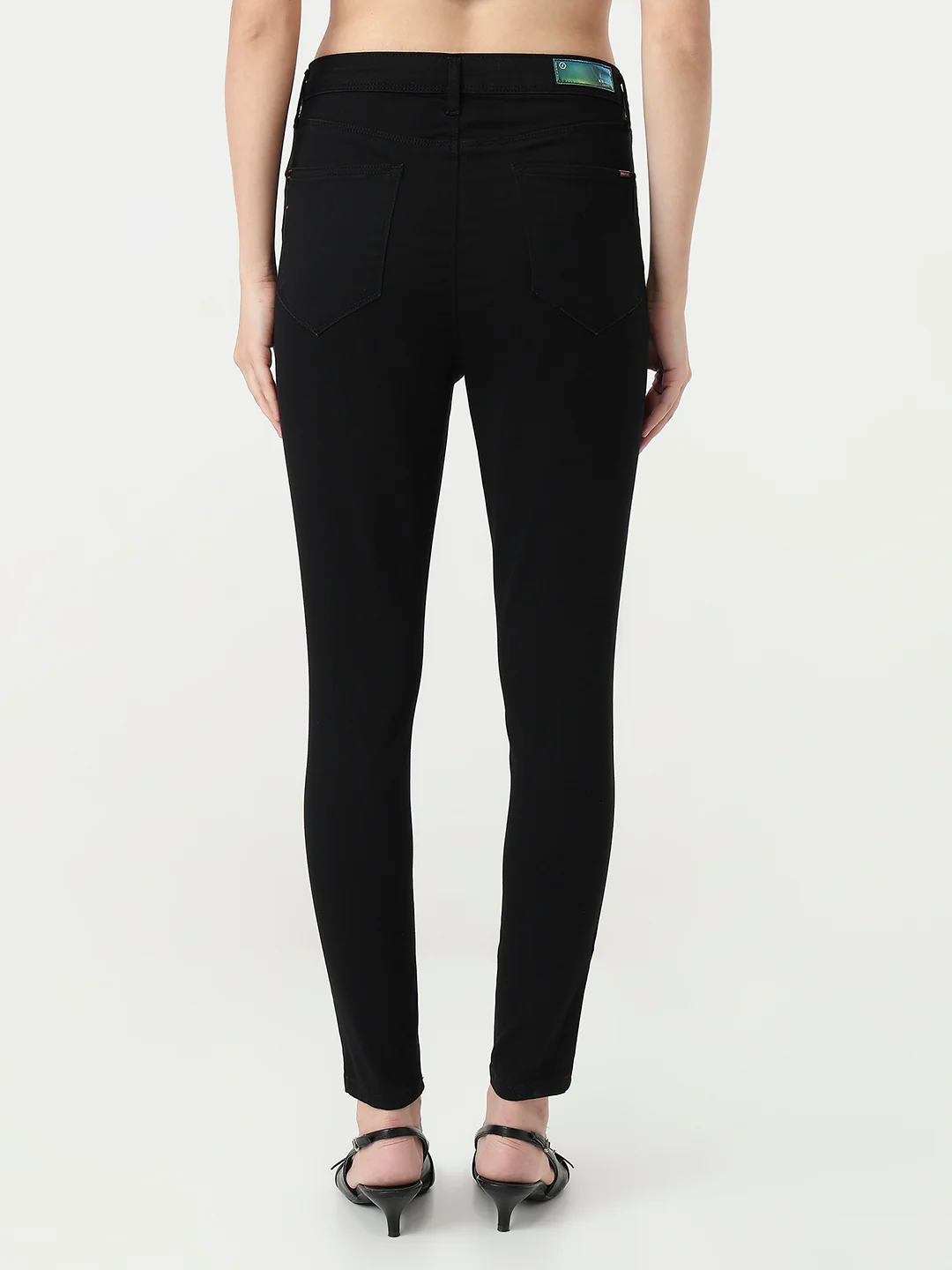 Women Black Sky High Skinny Jeans - Image 3