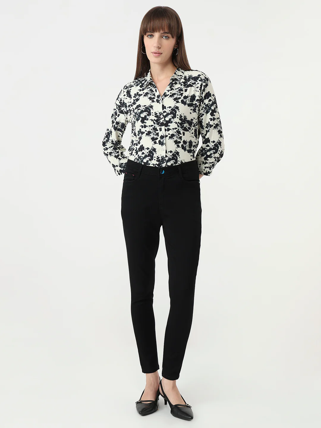Women Black Sky High Skinny Jeans - Image 4