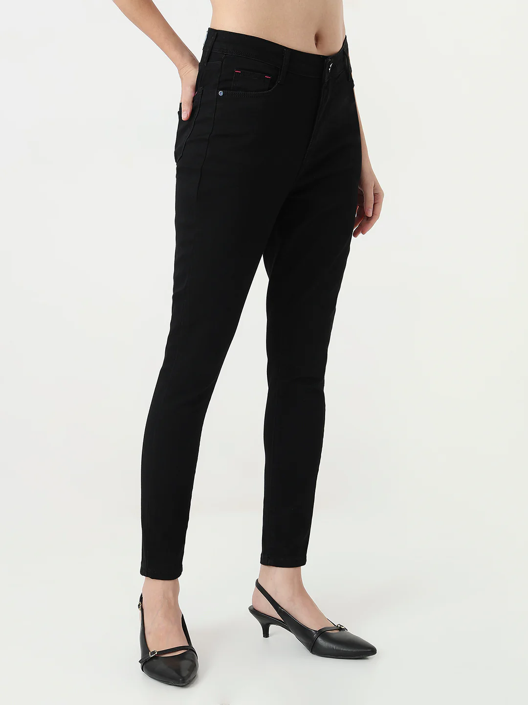 Women Black Sky High Skinny Jeans - Image 6