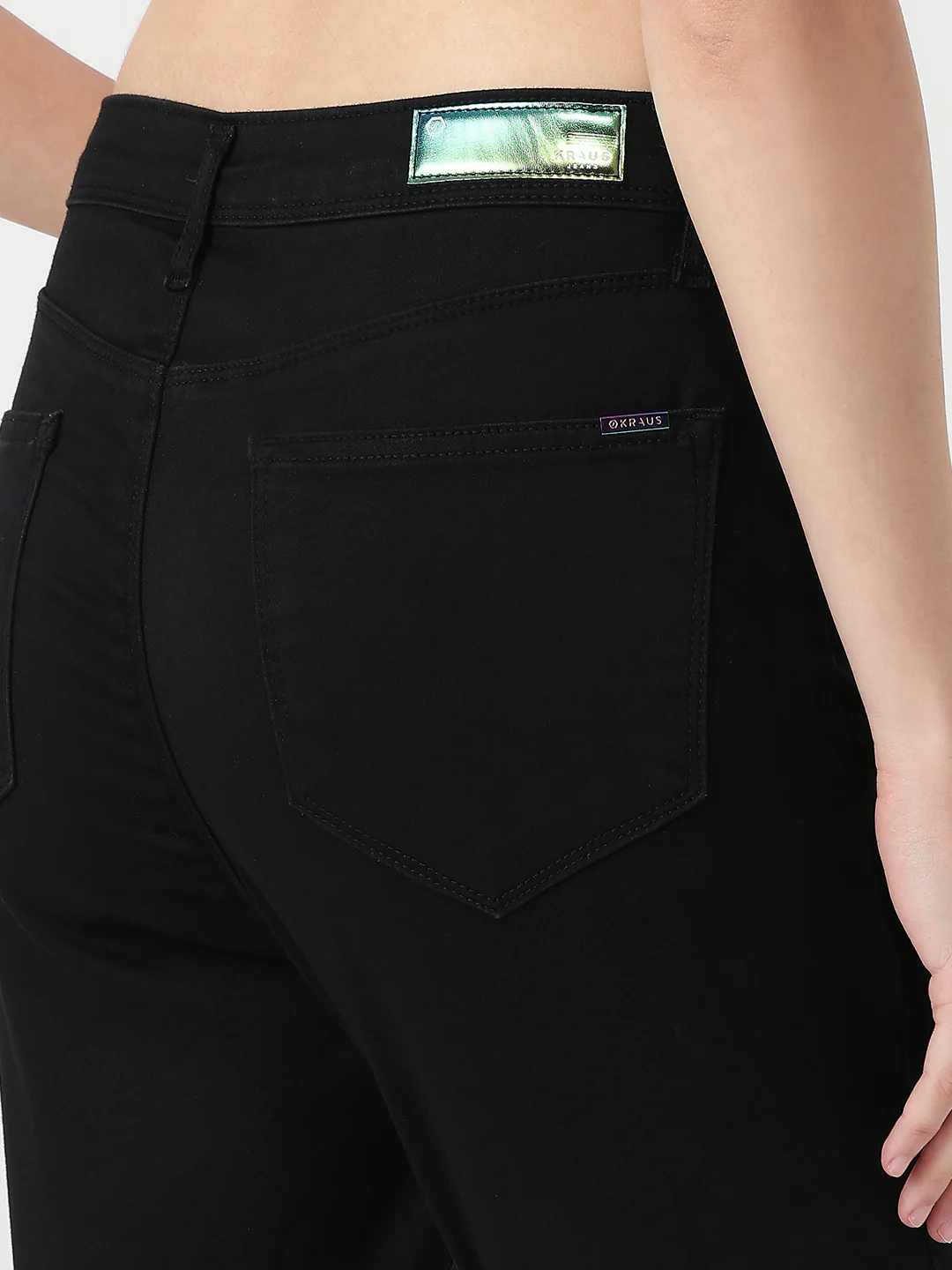 Women Black Sky High Skinny Jeans - Image 7