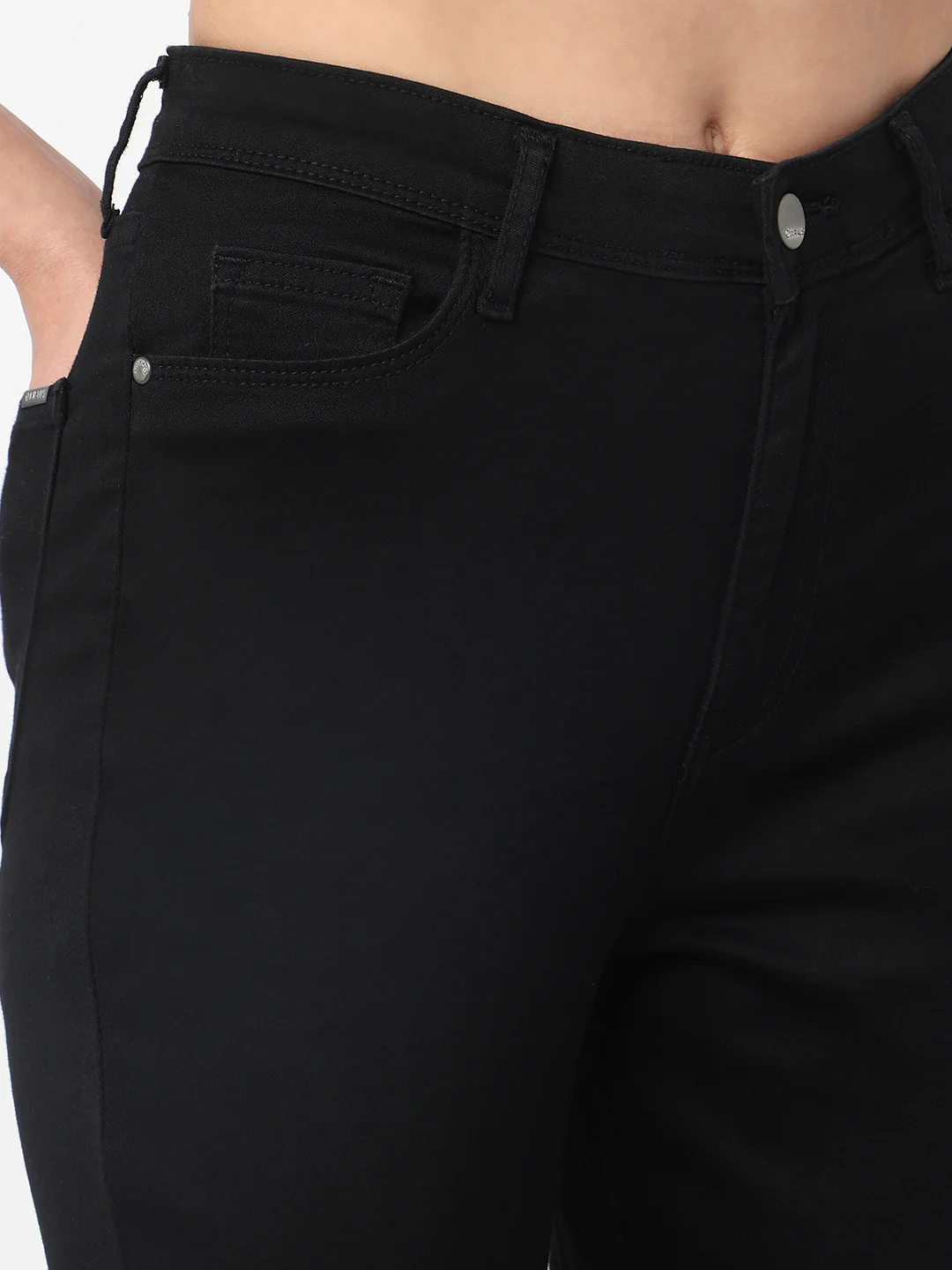 Women Black Sky High Skinny Jeans - Image 5