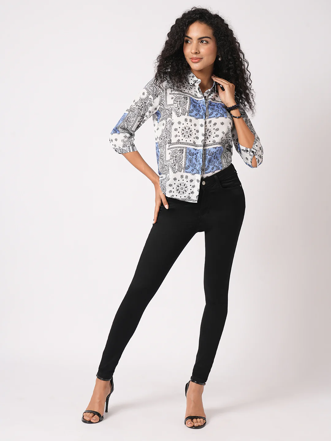 Women Black Sky High Skinny Jeans - Image 4