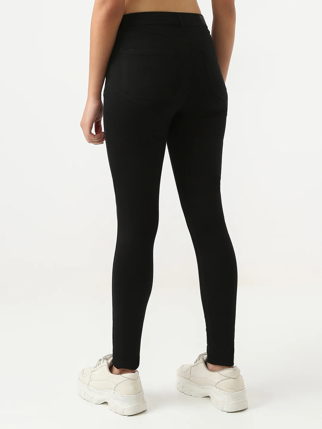 Women Black Sky High Skinny Jeans - Image 3
