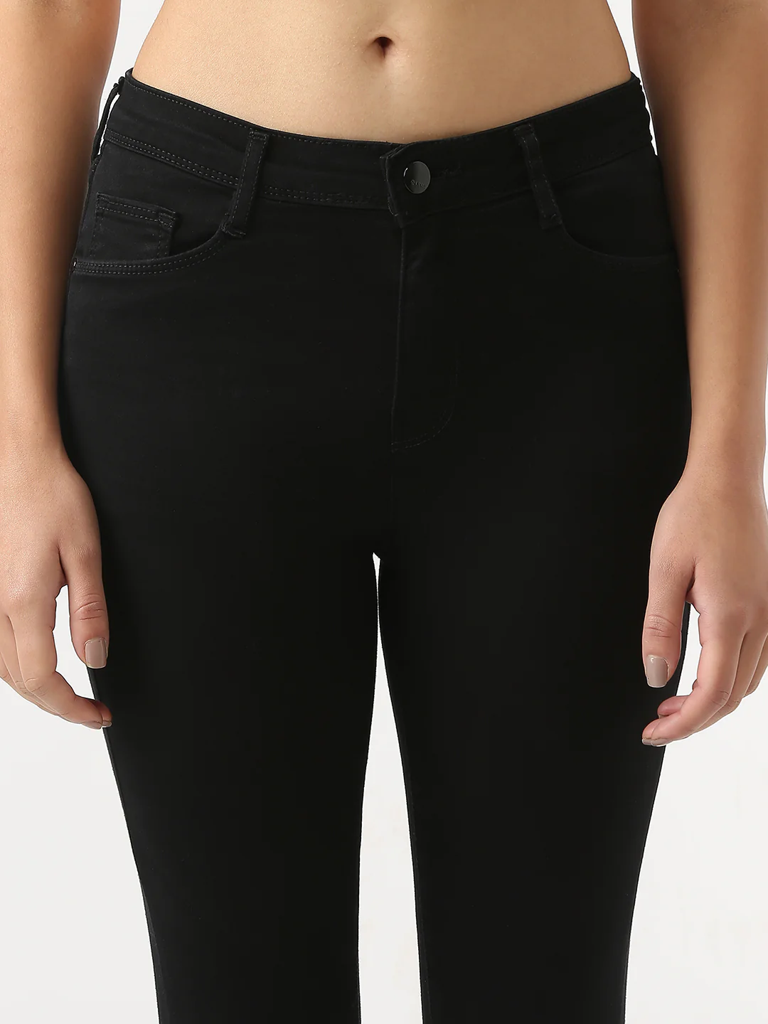 Women Black Sky High Skinny Jeans - Image 4