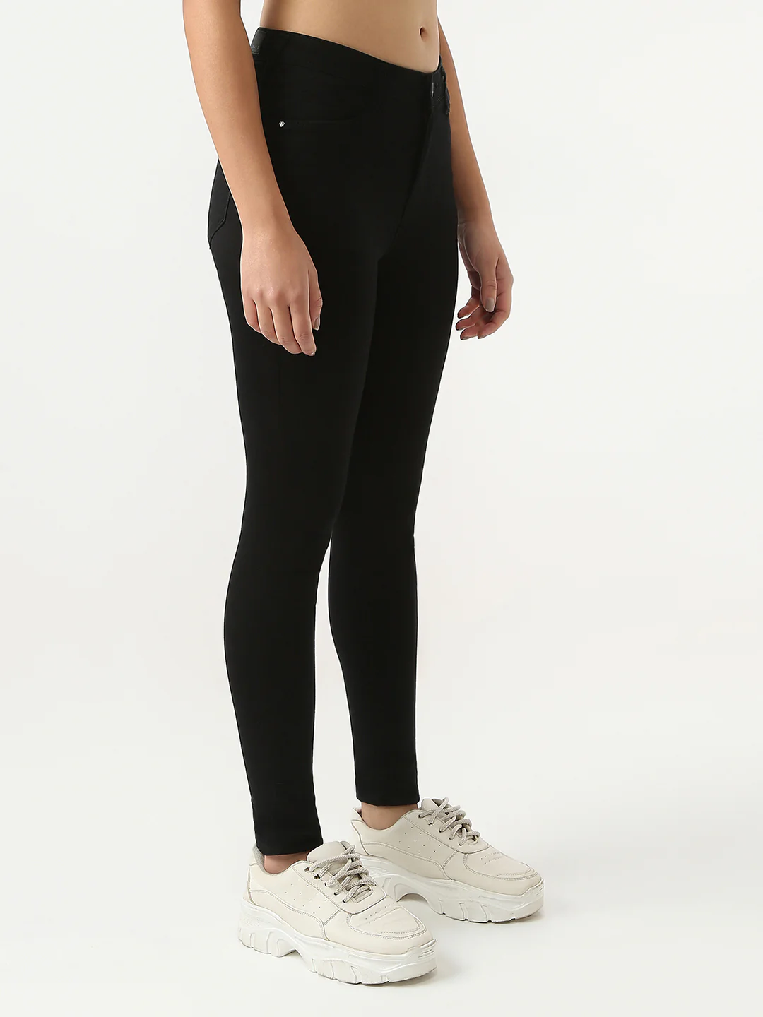 Women Black Sky High Skinny Jeans - Image 6