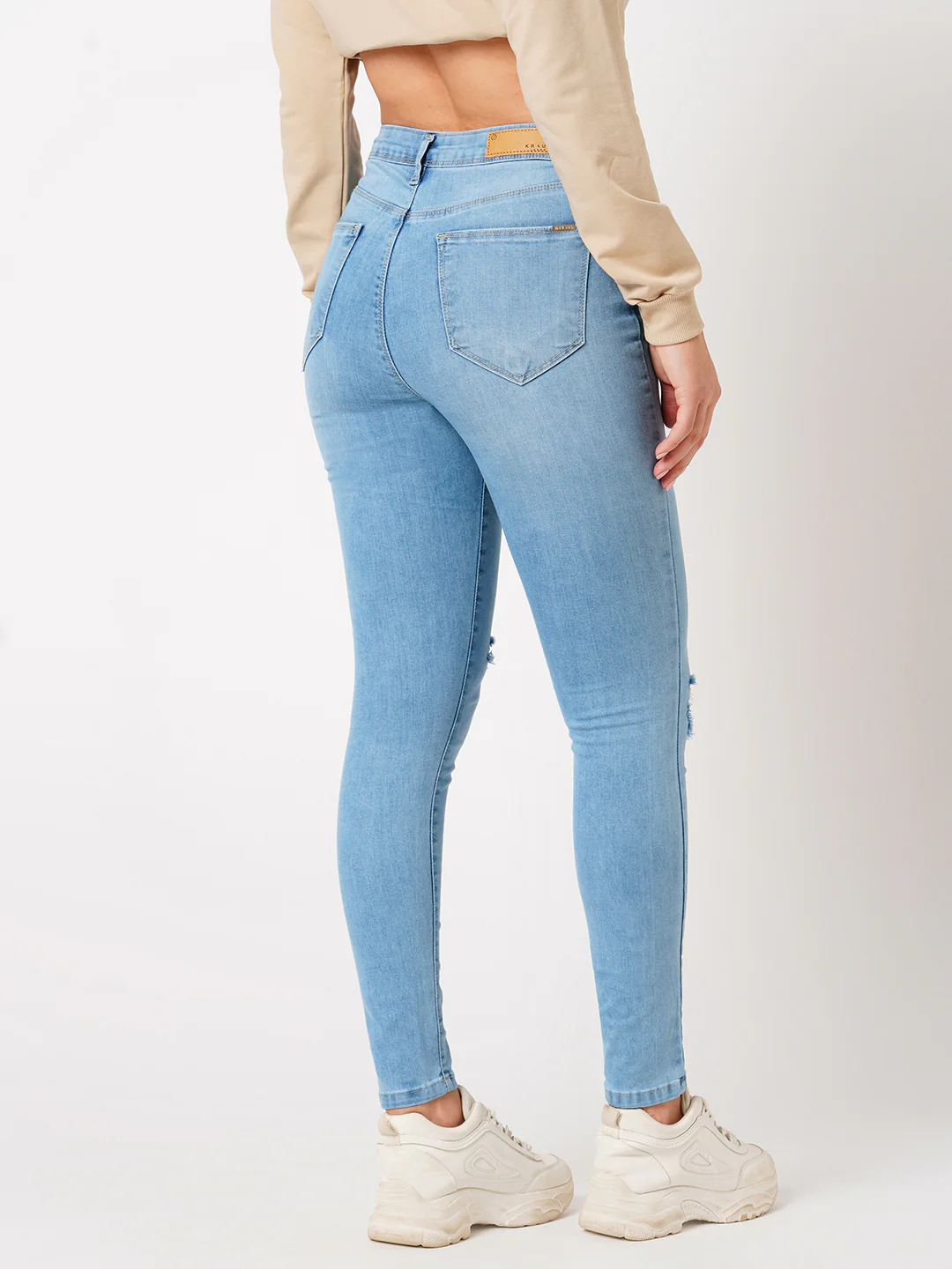 Women Black Sky High Skinny Jeans - Image 3