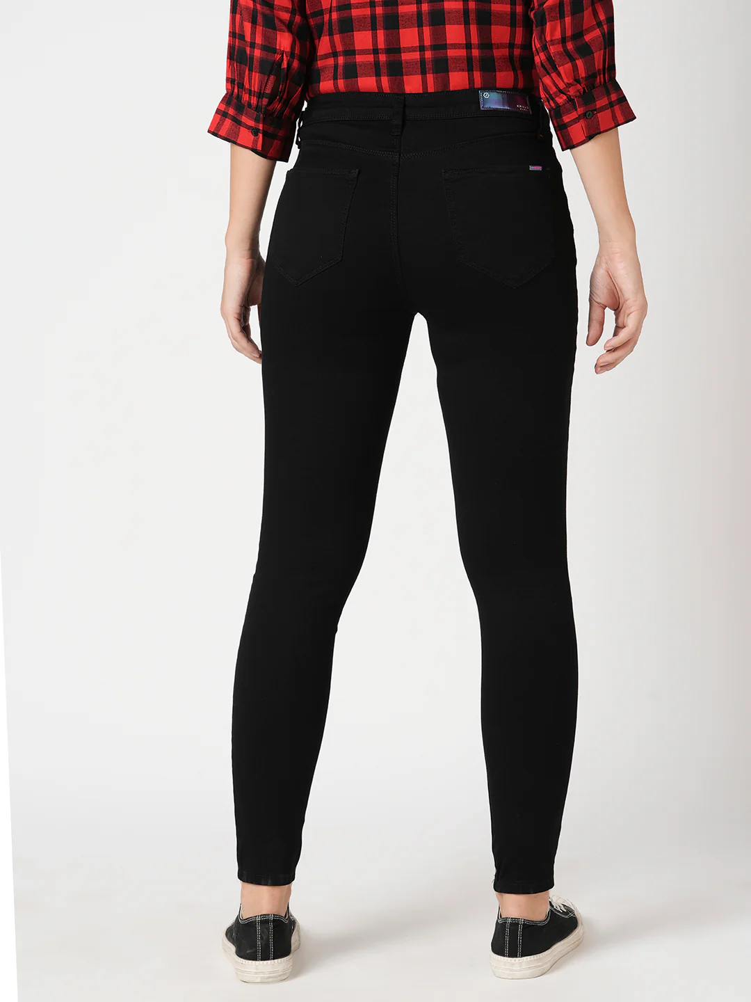 Women Black Sky High Skinny Jeans - Image 3