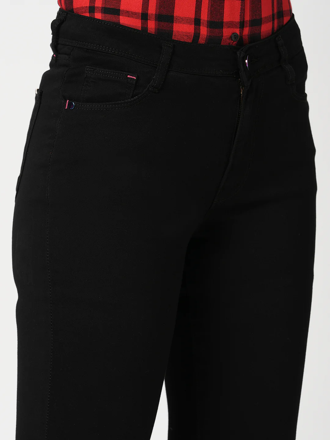 Women Black Sky High Skinny Jeans - Image 6