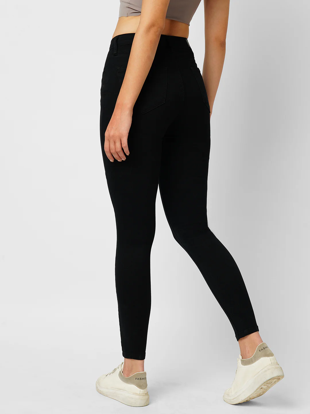 Women Black Sky High Skinny Jeans - Image 3