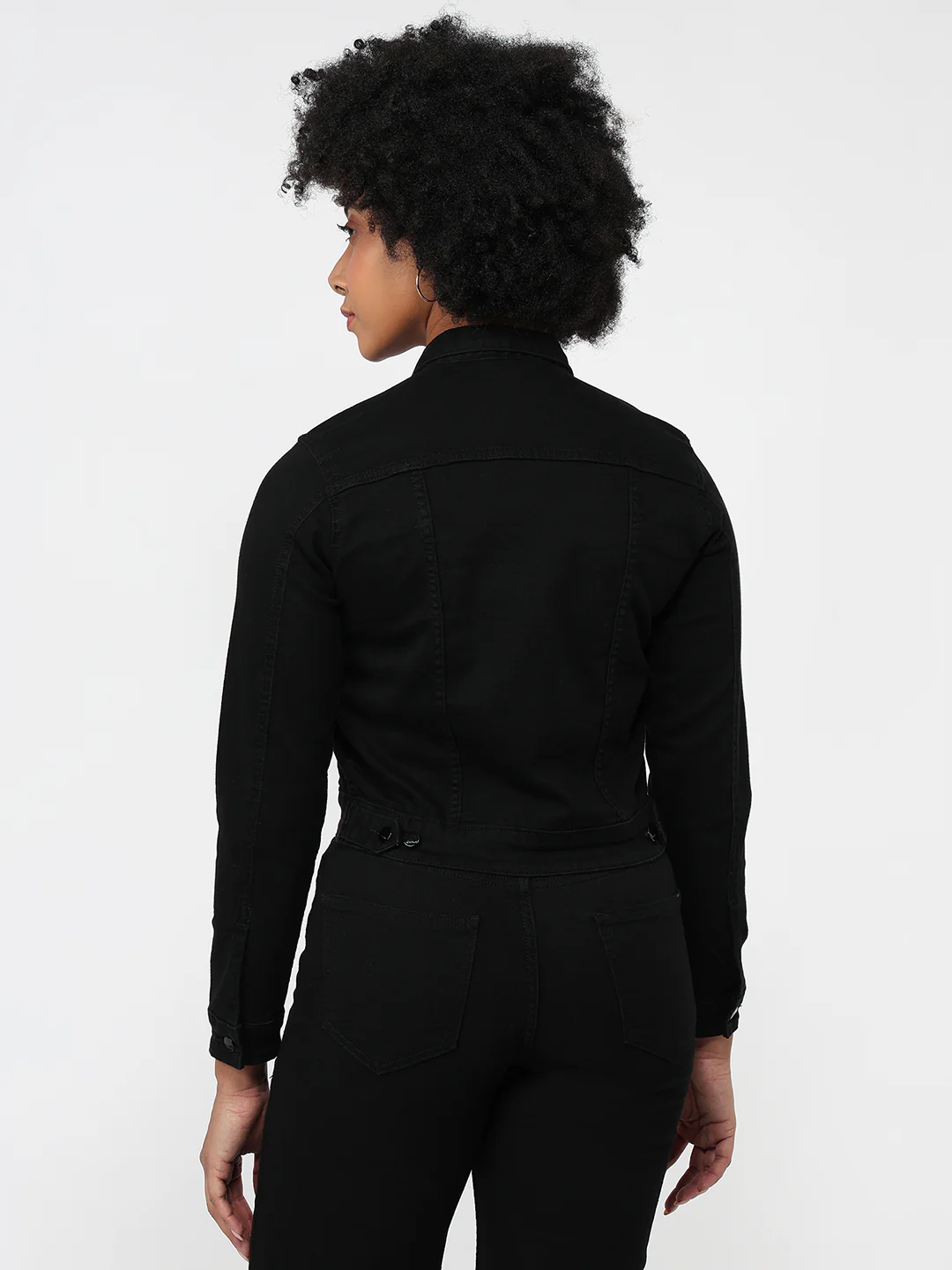 Women Black Slim Fit Jacket - Image 3