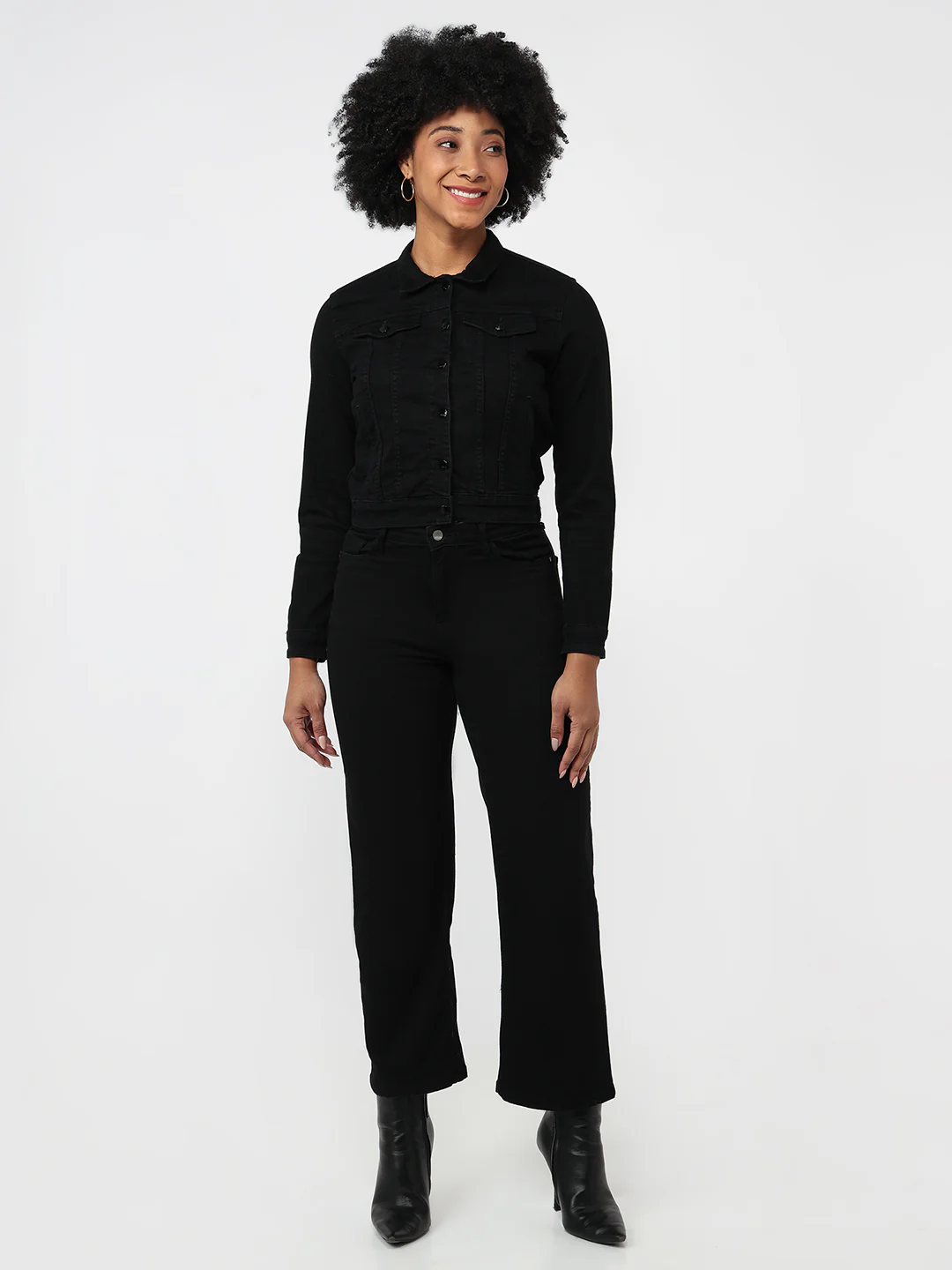 Women Black Slim Fit Jacket - Image 4