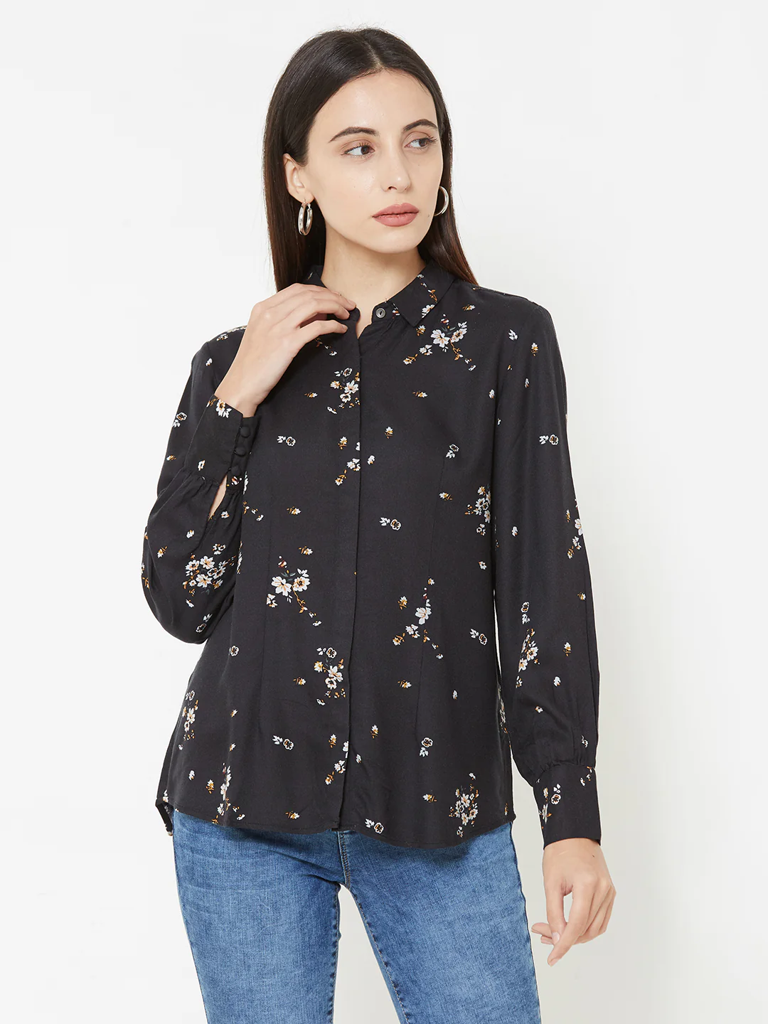 Women Black Slim Shirt