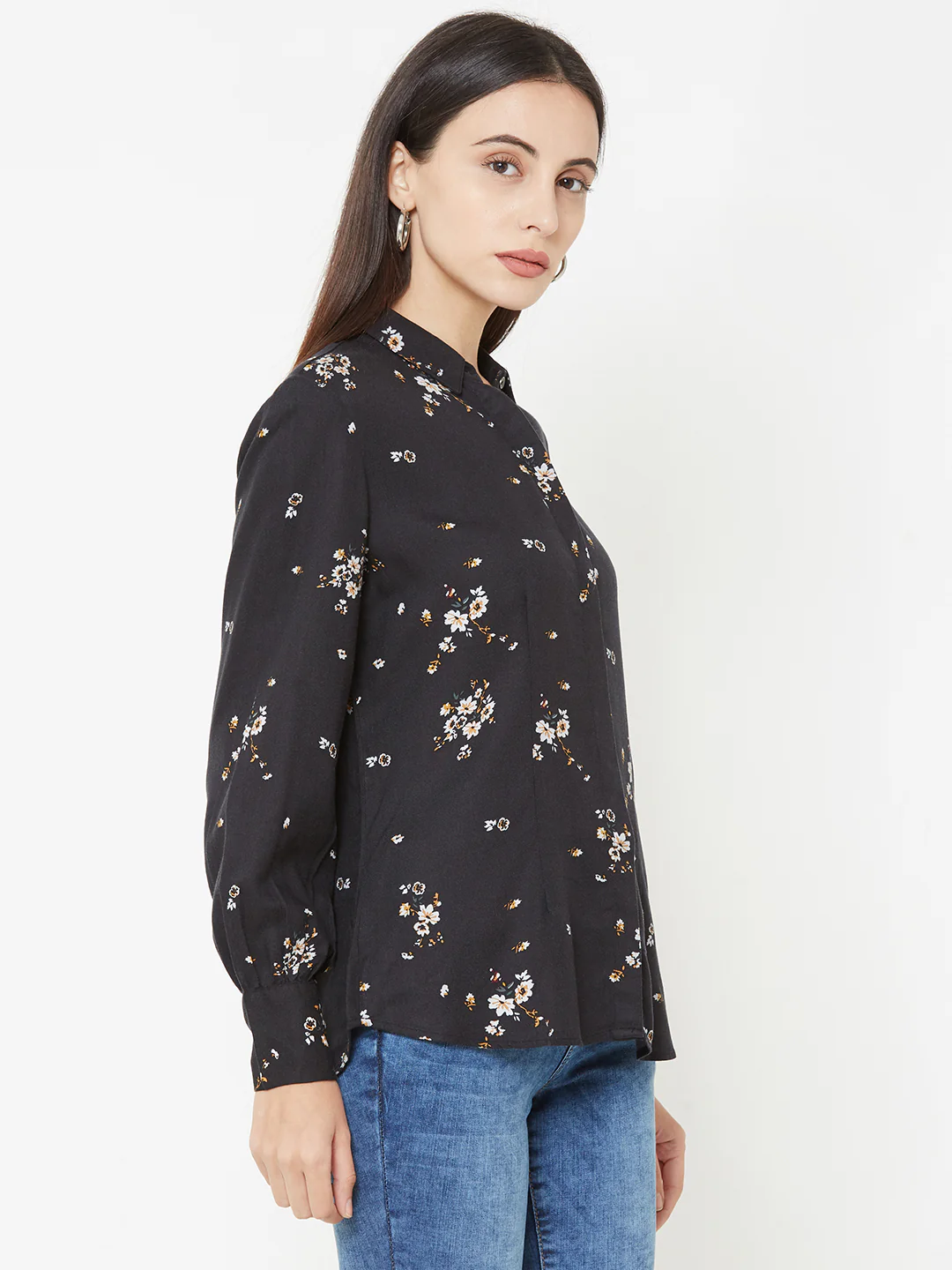Women Black Slim Shirt - Image 4