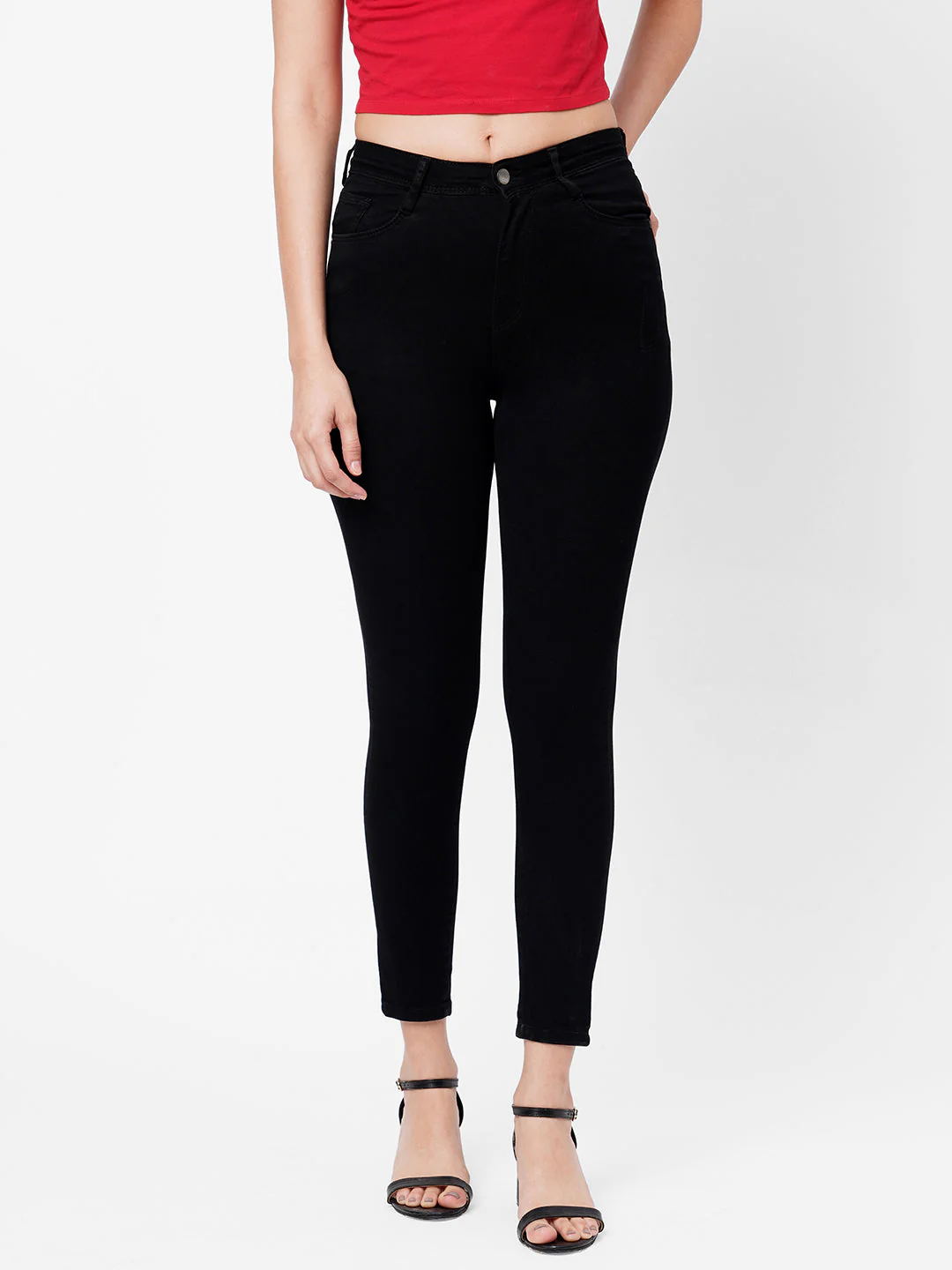 Women Black Super High-Rise Super Skinny Jeans - Image 2