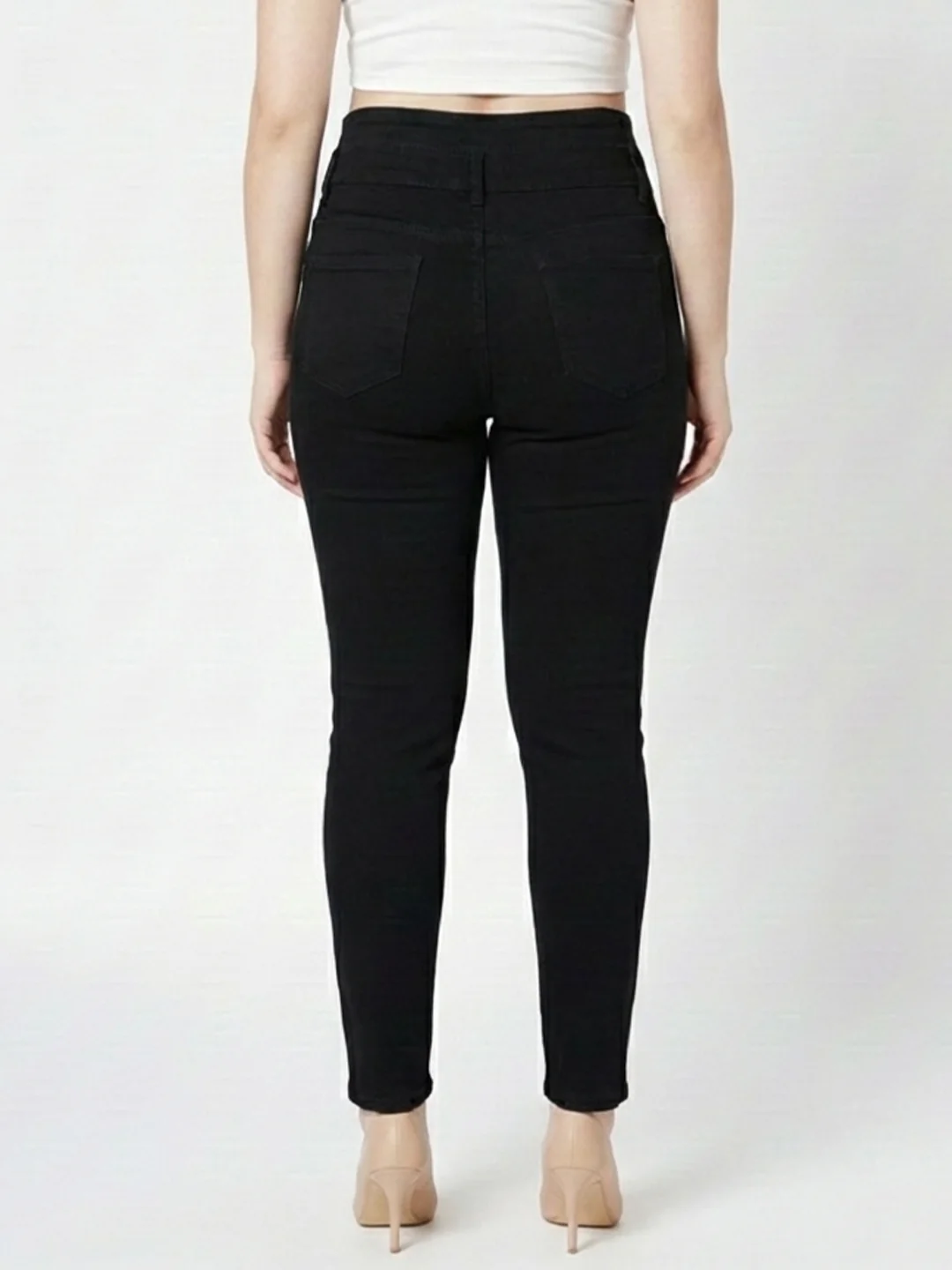 Women Black Super High-Rise Super Skinny Jeans - Image 3