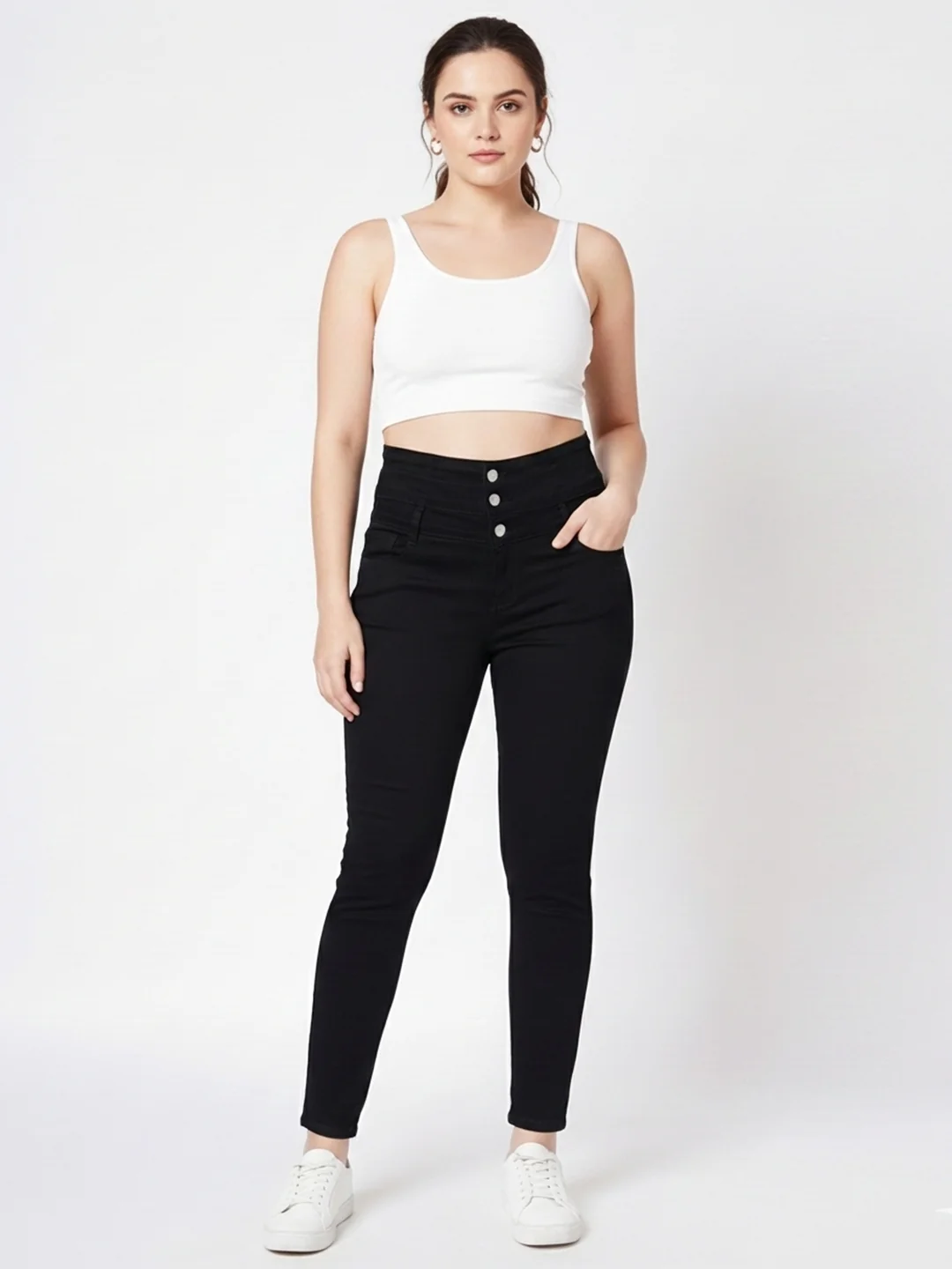Women Black Super High-Rise Super Skinny Jeans - Image 5