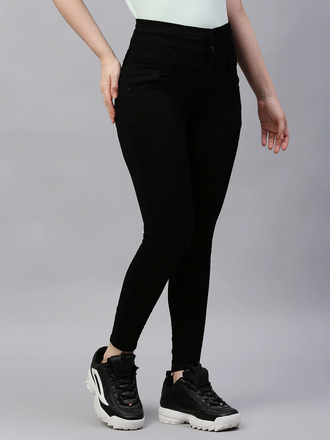 Women Black Super High-Rise Super Skinny Jeans - Image 5