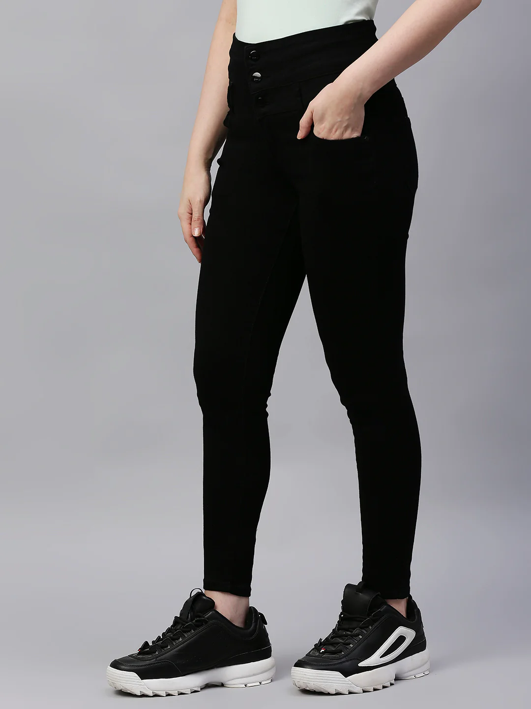 Women Black Super High-Rise Super Skinny Jeans - Image 6