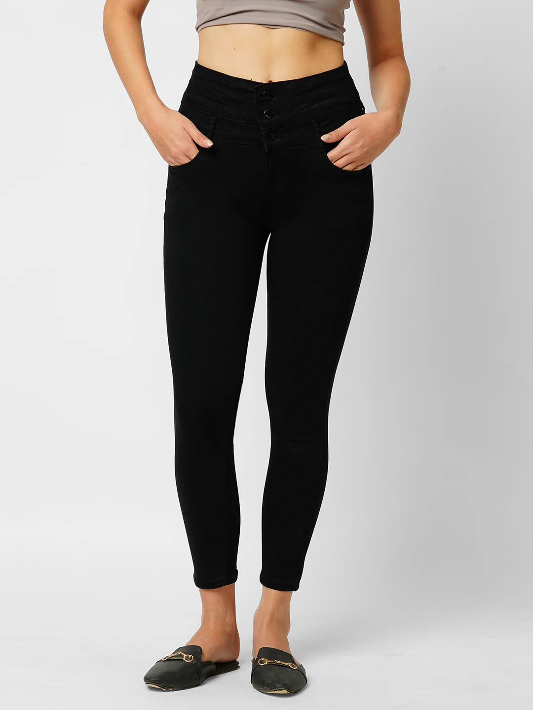 Women Black Super Skinny Jeans - Image 2