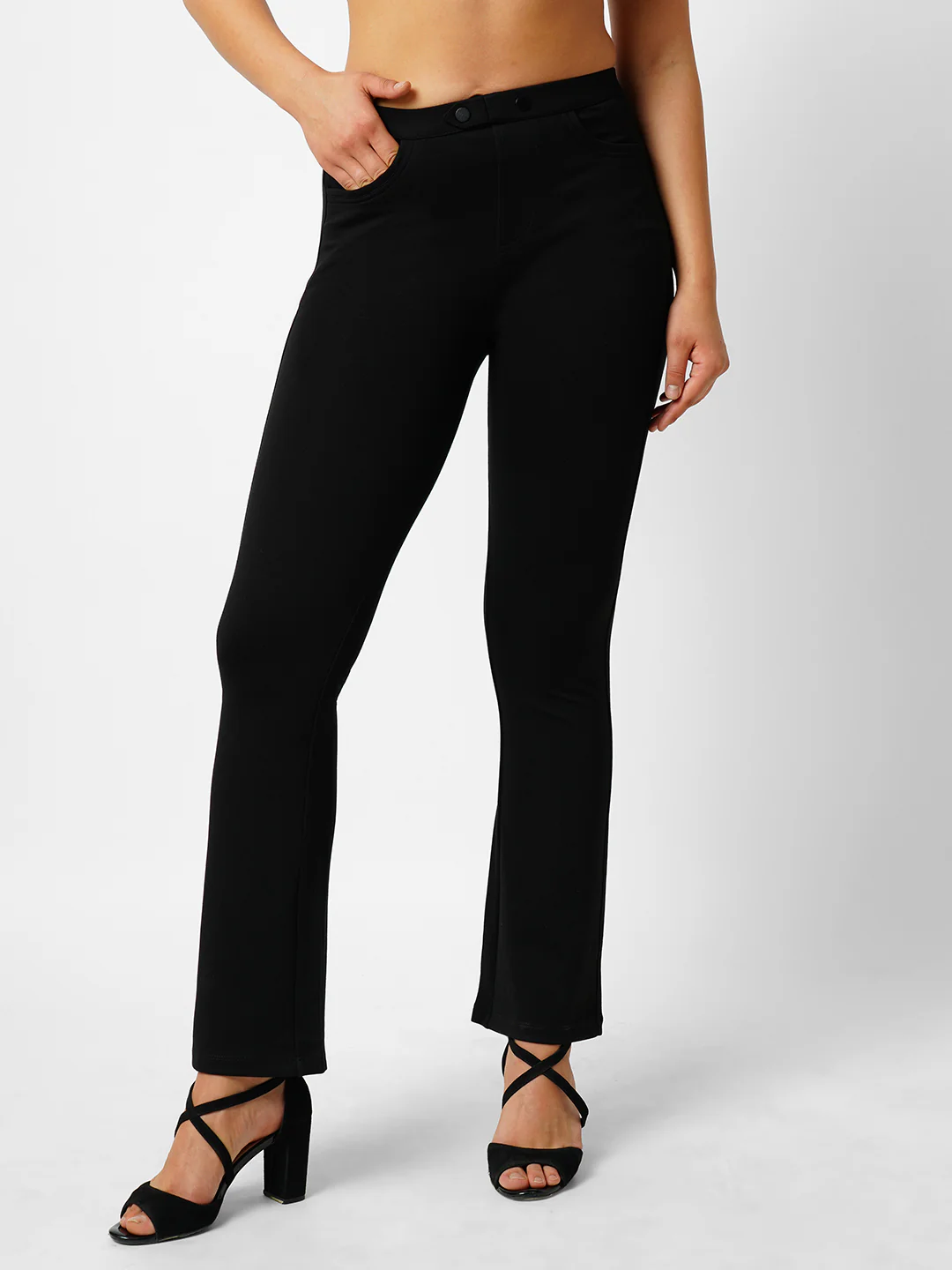 Women Black Treggings - Image 2