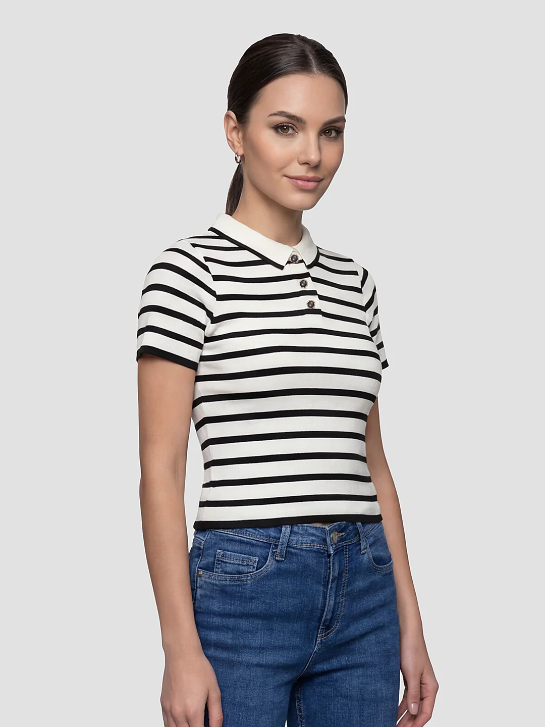 Women Black/White Flat Knit - Image 4