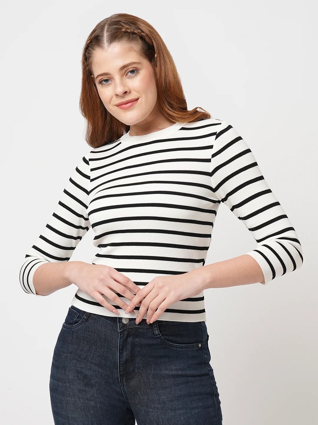 Women Black/White Flat Knit - Image 2