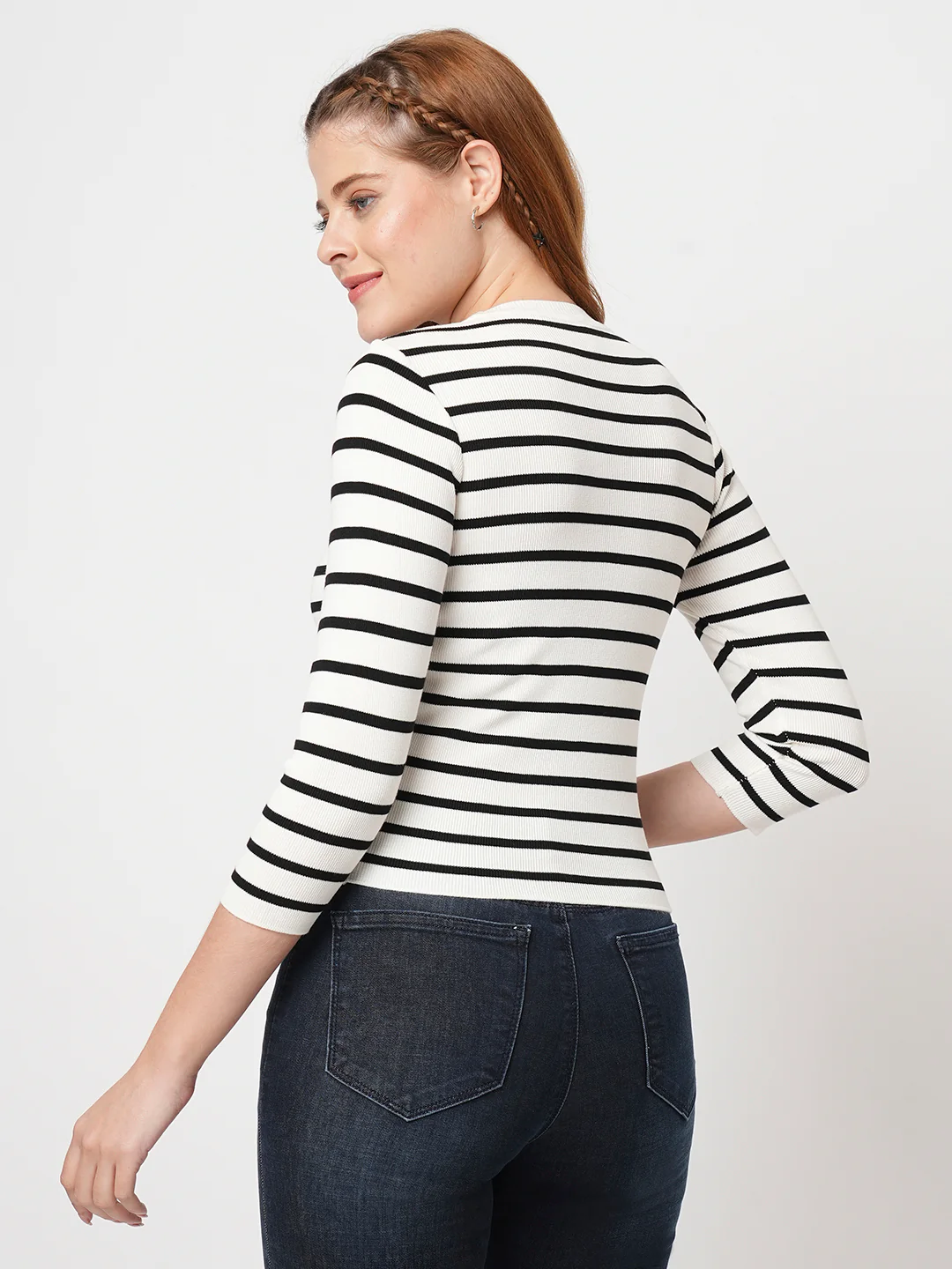 Women Black/White Flat Knit - Image 3