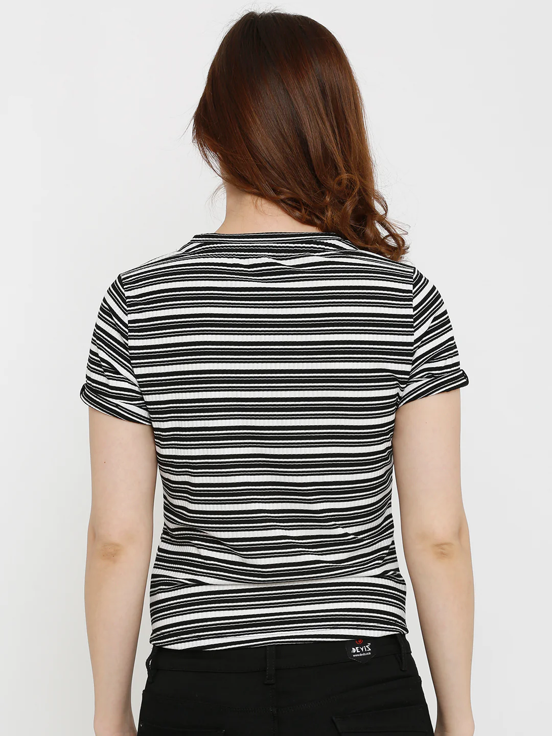 Women Black/White Rib Top - Image 3