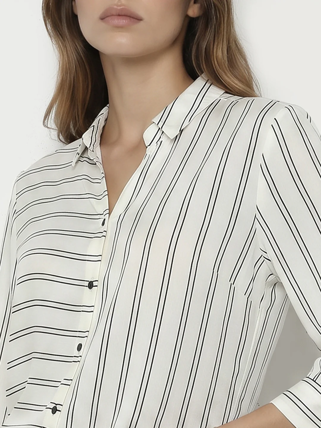 Women Black/White Stripe Shirt - Image 6